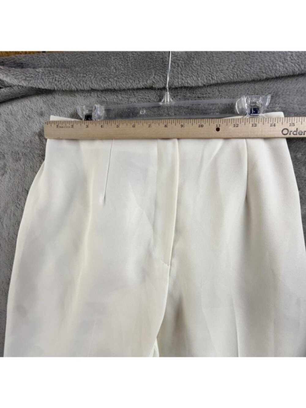 Vintage Criscione Dress Pants Womens Medium White Crepe Pleated Tapered USA Made - Picture 12 of 16